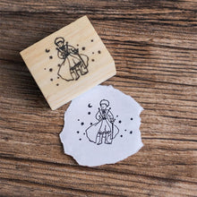 Load image into Gallery viewer, Mr Paper Dreamy Cartoon Little Prince Rose Fox Wooden Rubber Stamps for Scrapbooking Decoration DIY Craft Standard Wooden Stamps